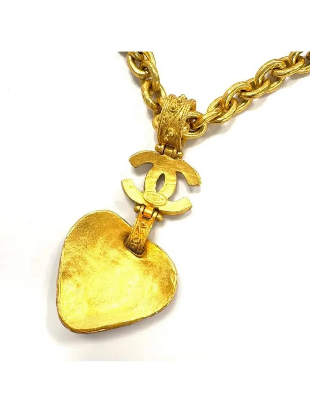 Chanel Cc Logo Chain Heart Pendant #357925C18B